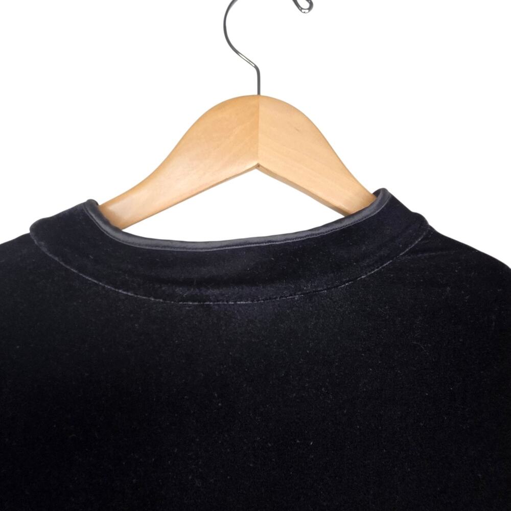 Soft Surroundings Tai Velvet Black Tunic SZ M Mandarin Collar Zen Minimalist Art - Picture 13 of 16